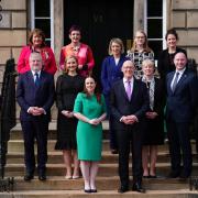 New First Minister John Swinney pictured with members of his cabinet outside Bute House