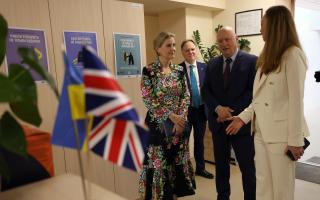 The Duchess of Edinburgh at the UN Population Fund (UNFPA) office in Kyiv (Anatolii Stepanov/PA)
