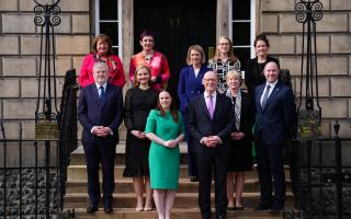 New First Minister John Swinney pictured with members of his cabinet outside Bute House