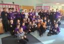 Charlie's visit got a big thumbs up from kids at Dykesmains Primary School.