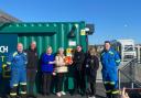The defibrillator is officially handed over to the community hub.