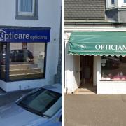 Opticare (left) has been merged with fellow Hamilton Street opticians Pearson's (right)