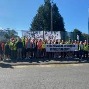 Workers protesting at DSM Dalry last year