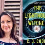 Author CJ Cooke and her book The Lighthouse Witches