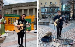 Spencer Shek is loving life busking in Dundee while he attends university there.