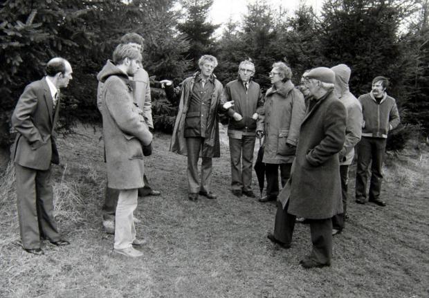 Ardrossan and Saltcoats Herald: Members of the British UFO Research Association National Conference with Robert Taylor at the site he saw a UFO near Livingston, West Lothian, in 1979