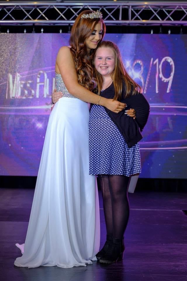 Shelly and her sister, Iona during the Miss Ayrshire final
