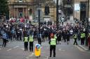 Hundreds of protesters turned out in Glasgow last month