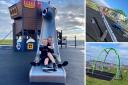Some of the new equipment which has now been installed, including the showpiece pirate ship slide, main pic.