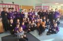 Charlie's visit got a big thumbs up from kids at Dykesmains Primary School.