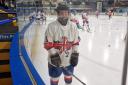 Emma Lamberton playing ice hockey for Great Britain