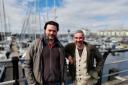 Small Faces stars Steven Duffy and Iain Robertson at Ardrossan Harbour