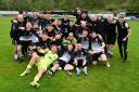 Beith Juniors celebrate after discovering they had been crowned WoSFL Premier Division champions.