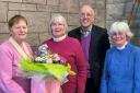 Reverend Sarah Nicol (far right) and church secretary Ann Turner (second left) both retired from their roles at St Cuthbert's Parish Church in Saltcoats last month