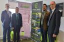 Councillor Tony Gurney, left, with Green Home System chair Steven Easton, NAC;s David Hammond and Green Home Systems MD Alistair Macphie