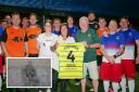 The family of former soldier Jamie Coleman (inset) travelled down to Norwich to watch a memorial match played between his former comrades in his memory.