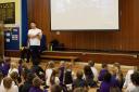Hammy talks to the St John's pupils