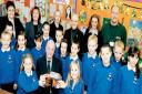 Ardeer Primary pupils celebrated winning an art competition in 2003