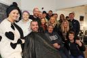 Family and friends of Georgie Hyslop braved the shave in a bid to help the teen raise funds.