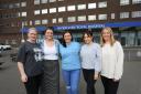 Nurse Kirsty Brown, middle climbs mountain in memory of brother with her colleagues from left Emma Shorthouse, Catriona Bell, Marsali Jack and Avril Wakefield.