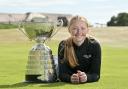 KILMARNOCK, SCOTLAND - JUNE 12: Louise Duncan (Scotland) poses with the Women’s Amateur trophy following her 9 and 8 win over Johanna Lea Ludviksdottir (Iceland) in the final of the R&A Womens Amateur Championship at Kilmarnock Golf Club on