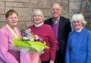 Reverend Sarah Nicol (far right) and church secretary Ann Turner (second left) both retired from their roles at St Cuthbert's Parish Church in Saltcoats last month