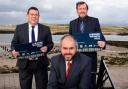 The leaders of South, East and North Ayrshire councils at the launch of the Growth Deal