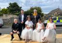 Provost Anthea Dickson and the royal party