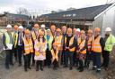 The council team and contractors at the school site