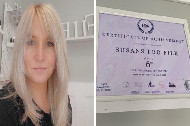 Susan’s business was sixth place out of the whole of the UK in the ‘Nail technician of the year’ category