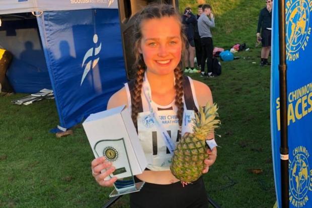 Meredith Reid celebrates her national success after the road race in Edinburgh