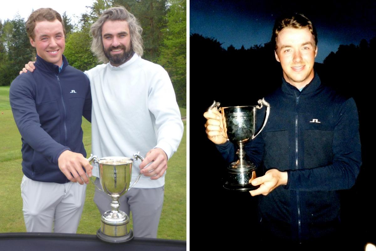 Shaun and Blair both competed for the trophy (left) but it was Shaun who emerged victorious (right)