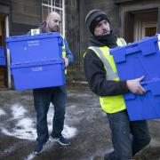 Ballot boxes and signs are dispatched to polling stations Photo: Jane Barlow/PA Wire.