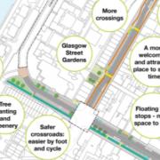 Plans for Glasgow Street include shared footpaths, more crossings and a narrower road