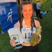 Meredith Reid celebrates her national success after the road race in Edinburgh