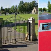 A trampoline in Kilwinning's McGavin Park was reportedly damaged. Photo: Street View/Facebook