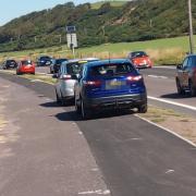 Some of the parking on the Ardrosan to Seamill road in question