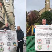 Campaigners in Saltcoats (left) and Stevenston (right).