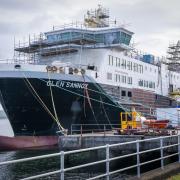 The MV Glen Sannox at the Ferguson Marine shipyard in Port Glasgow remains under construction and is over budget and significantly delayed