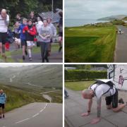 Graeme Johnston at various stages on his remarkable run around the Isle of Arran