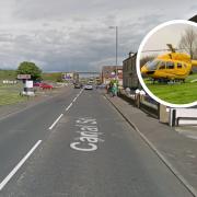 An air ambulance was required following an incident on Canal Street in Saltcoats