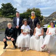 Provost Anthea Dickson and the royal party