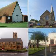 Park and Kirkgate church buildings (top) are to remain open while North Parish and St Cuthbert's (bottom) are to close.