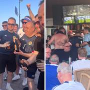 Members of the local supporters club bumped into the former First Minister in Larnaca where Scotland were facing Cyprus.