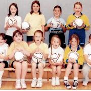 Football legend Julie Fleeting paid a visit to Beith Primary in 2003