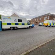 Police remain at the scene in Stevenston where an officer was seriously assaulted while on duty on Wednesday, October 18.