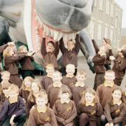 Glencairn Primary pupils met a dinosaur in November 2003