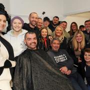 Family and friends of Georgie Hyslop braved the shave in a bid to help the teen raise funds.