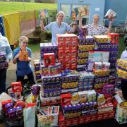 Michael with his Easter Egg donation to Crosshouse last year