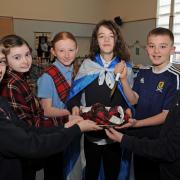 The haggis arrives at Abbey Primary